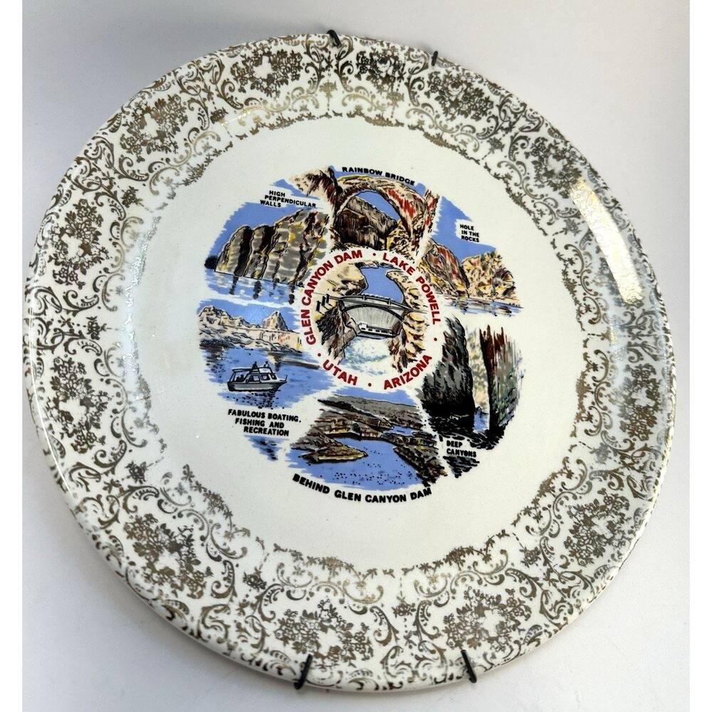 Vintage Travel Souvenir Plate – Glen Canyon Dam & Lake Powell (AZ/UT)